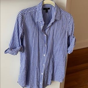 J crew cotton gingham button down